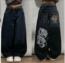 American Retro Couple Wide Leg Jeans Alamode