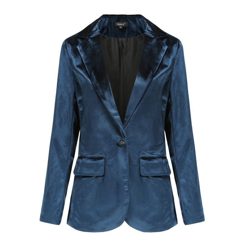 Popular Autumn And Winter Dark Green Velvet Suit.