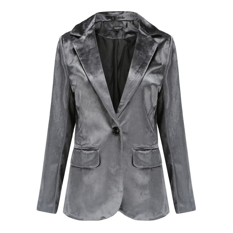 Popular Autumn And Winter Dark Green Velvet Suit.