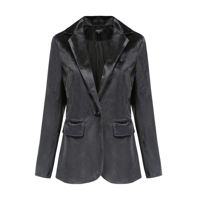 Popular Autumn And Winter Dark Green Velvet Suit.