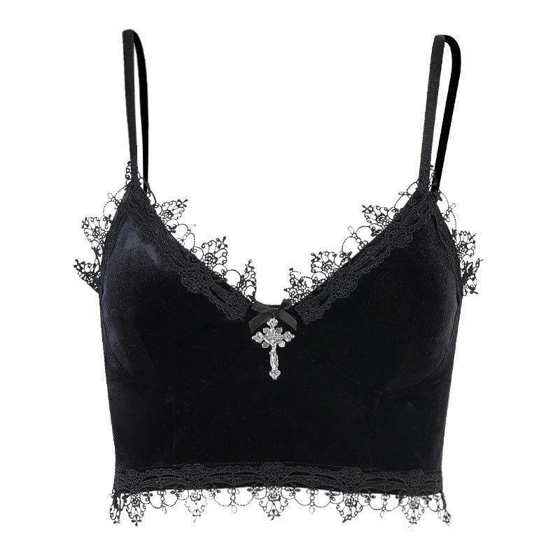 Dark Korean Velvet Small Sling New Beautiful Back.