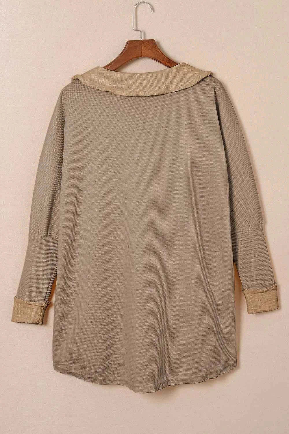 Waffle Knit Button Front Dress.