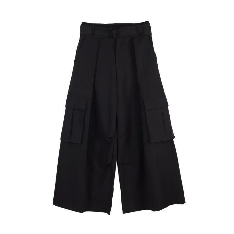 Yamamoto Wind Dark Loose Straight-leg Casual Pants Men's Multi-pocket Tooling Wide-leg Pants.