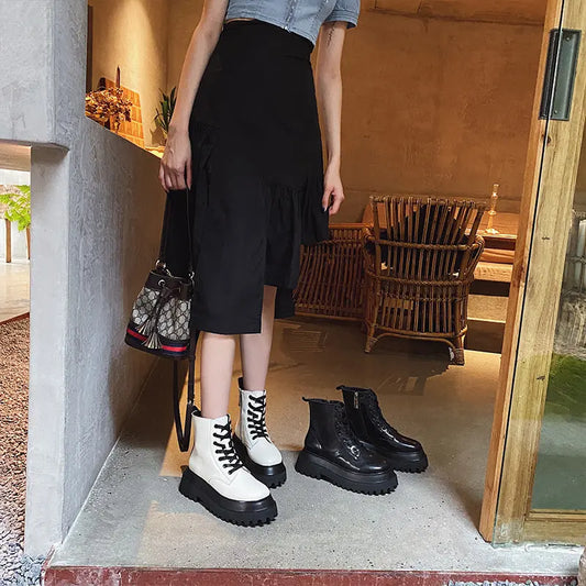 Autumn All-match Single Boots Thick-soled Increase Martin Boots Alamode