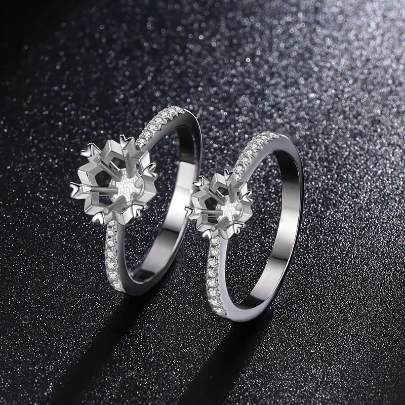 S925 Sterling Silver 1 Carat Moissanite Snow Ring The elite ways