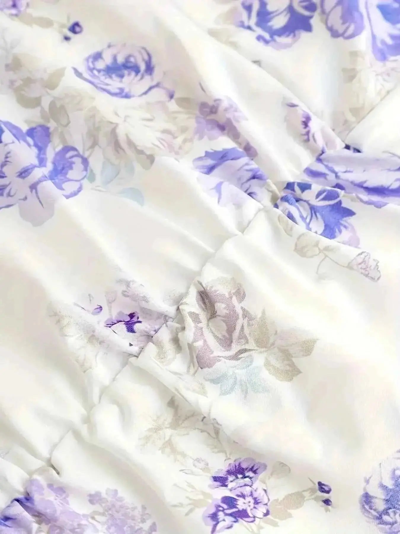 Ruffled Hem Floral Tie-Strap Mini Dress