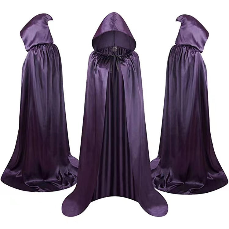 Halloween Cloak Costumes Wizard Cloak For Children Hooded Capes Mantle Black Party Decoration Alamode