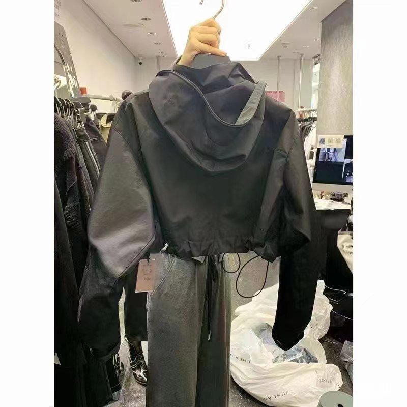 Fashion Hooded Stand Collar Overalls Jacket Women's Spring And Autumn New.