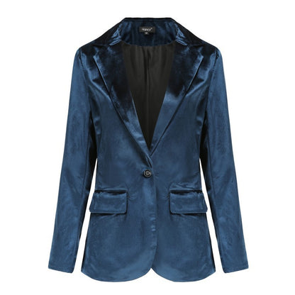 Popular Autumn And Winter Dark Green Velvet Suit.