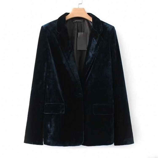 Popular Autumn And Winter Dark Green Velvet Suit.