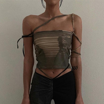 Retro Dark Green Short Oblique Shoulder Sling Women.