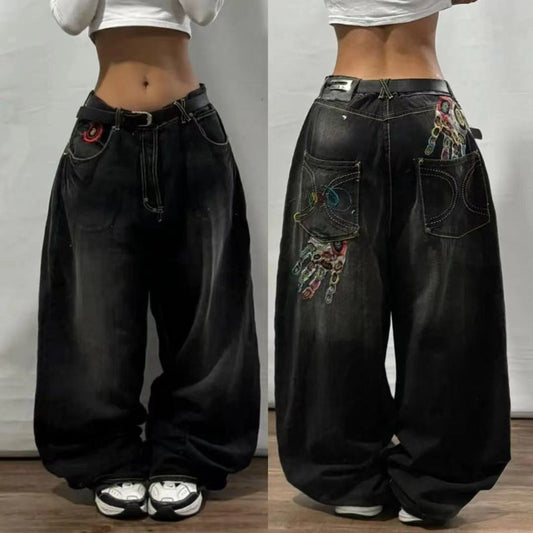 American Retro Couple Wide Leg Jeans Alamode