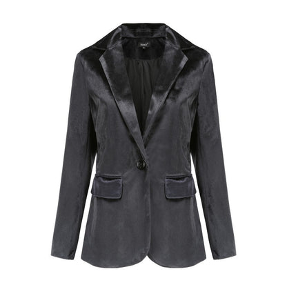 Popular Autumn And Winter Dark Green Velvet Suit.