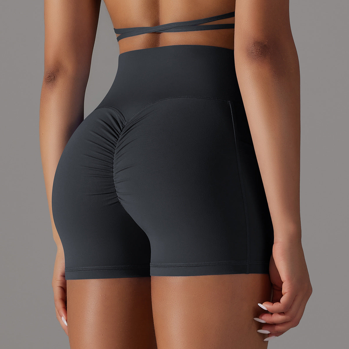 Yoga Shorts With Phone Pocket Design Fitness Sports Pants For Women Clothing Alamode