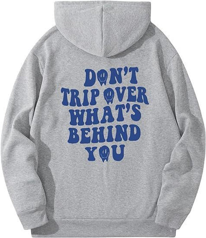 Leisure Pullover Drawstring Letter Print Pattern Hoodie.