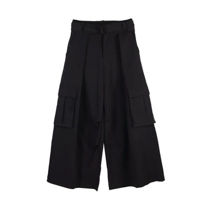 Yamamoto Wind Dark Loose Straight-leg Casual Pants Men's Multi-pocket Tooling Wide-leg Pants.