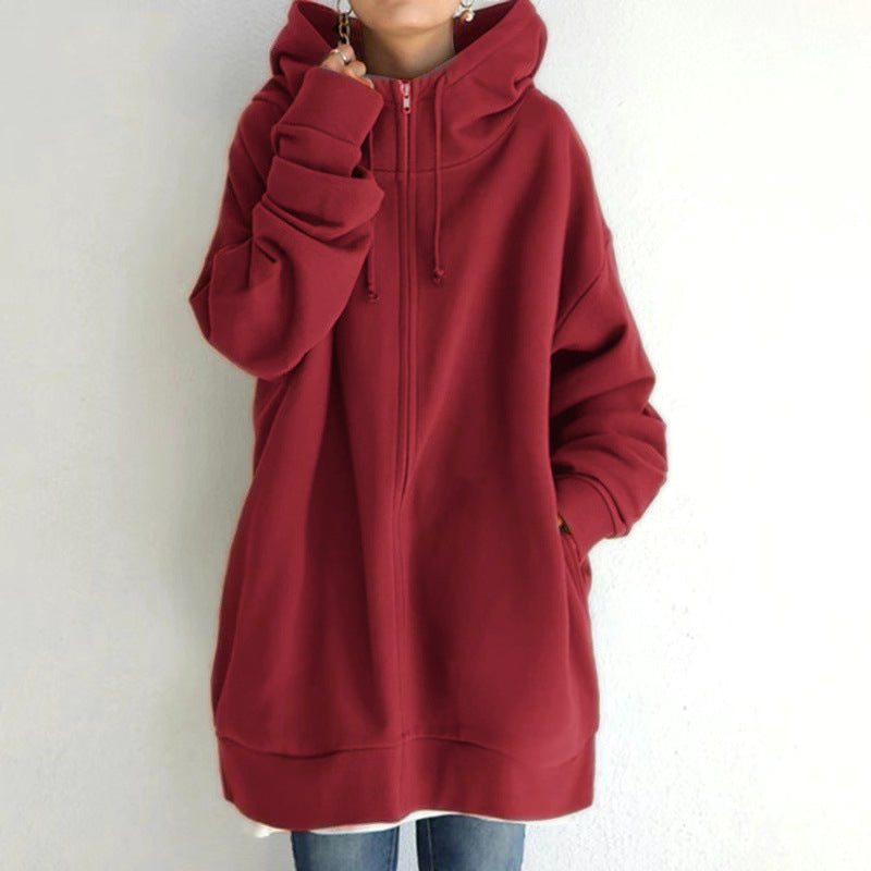 Women's Fuzzy Hoodies Long Sport Pullover Hoodie Full-Zip Hoodie Sweatshirt Alamode
