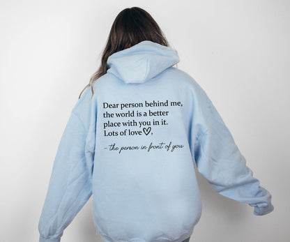Dear Person Behind Me Hoodie Plain Letter Sweater Alamode
