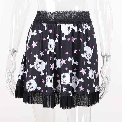 Europe And The United States Dark Black Cute Soft Cute Girl Heart Skull Sling Female.