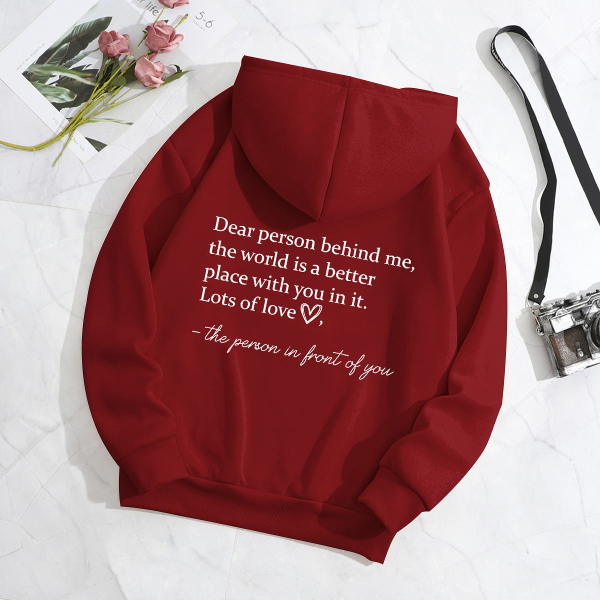 Dear Person Behind Me Hoodie Plain Letter Sweater Alamode