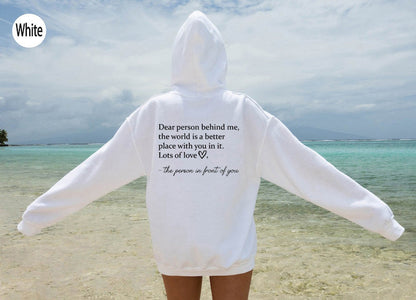 Dear Person Behind Me Hoodie Plain Letter Sweater Alamode