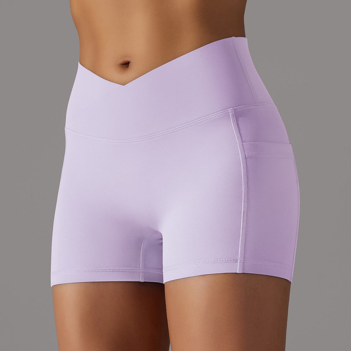 Yoga Shorts With Phone Pocket Design Fitness Sports Pants For Women Clothing Alamode