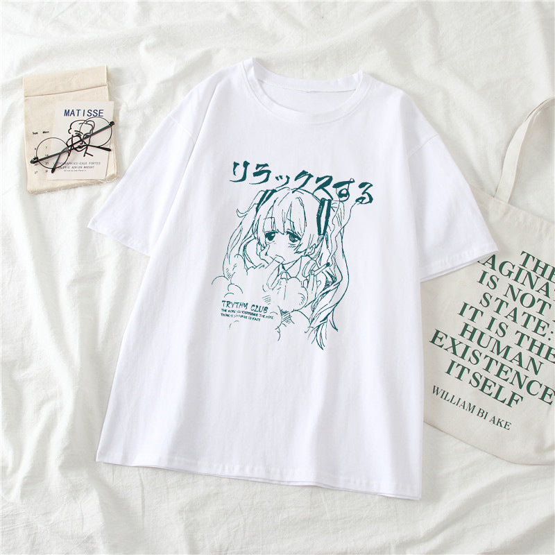Women's Short Sleeve Harajuku Kawaii Casual Girl T-shirt Top Alamode