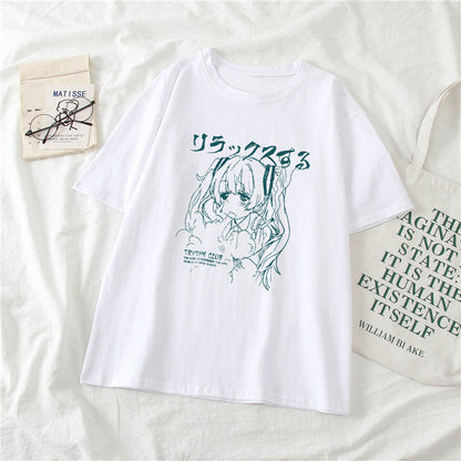 Women's Short Sleeve Harajuku Kawaii Casual Girl T-shirt Top Alamode