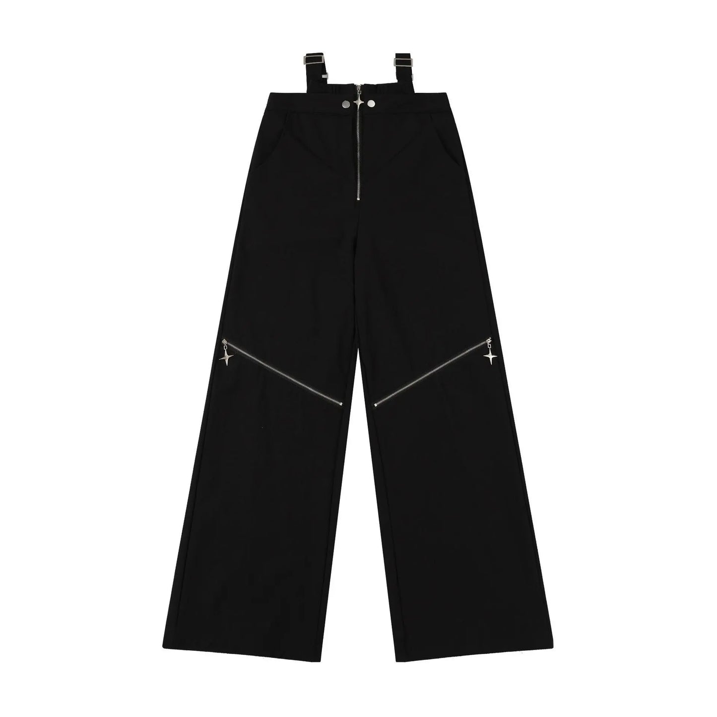 American Hot Girl Black Cargo Pants Female Y2g Harajuku Style High Street Zipper Design Sense Alamode