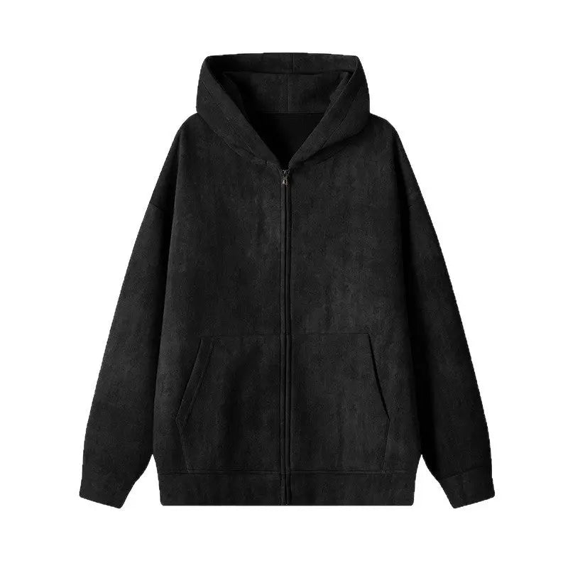 American Retro Tie-dyed Hooded Plus Size Sweater Coat For Men Alamode