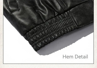 American Street Retro Large Pocket Lapels PU Leather Coat Alamode