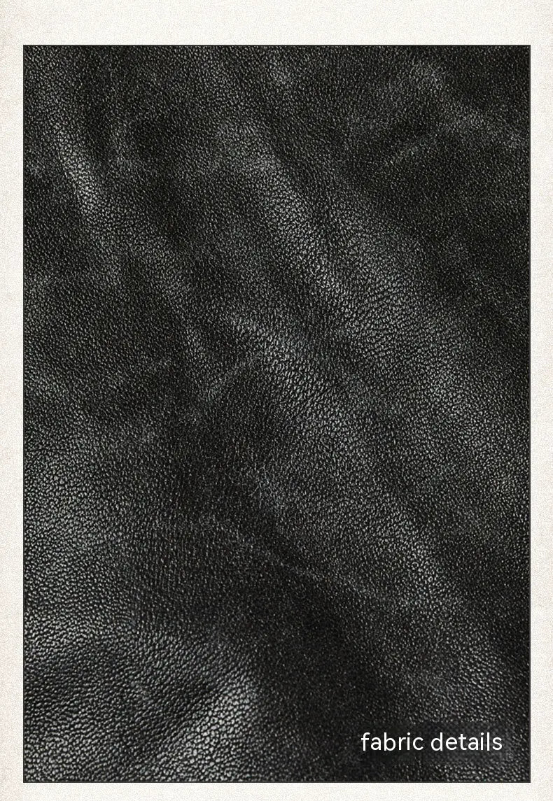 American Street Retro Large Pocket Lapels PU Leather Coat Alamode