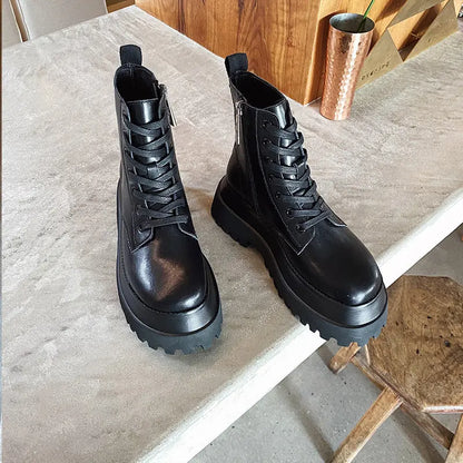 Autumn All-match Single Boots Thick-soled Increase Martin Boots Alamode