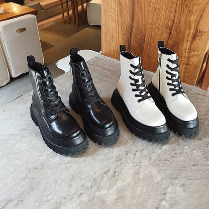 Autumn All-match Single Boots Thick-soled Increase Martin Boots Alamode