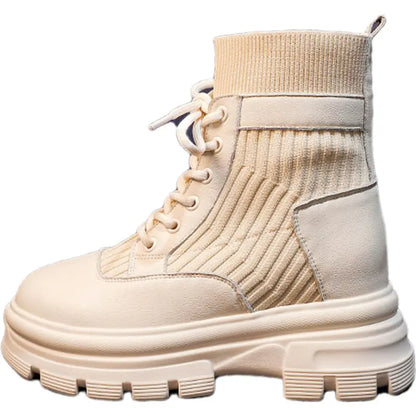 Autumn Shoes Increase Thin And Thin Short Boots Alamode