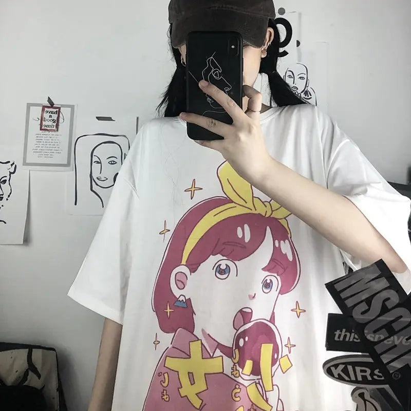 Cool And Loose Harajuku Style Student Top Alamode