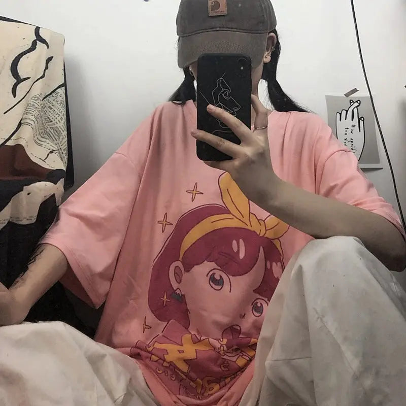 Cool And Loose Harajuku Style Student Top Alamode