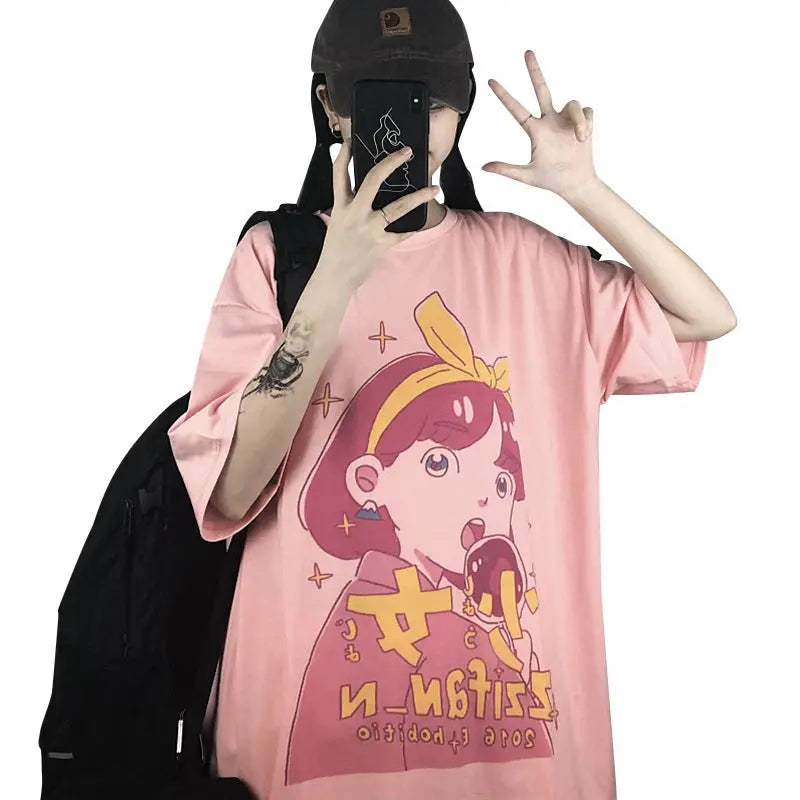 Cool And Loose Harajuku Style Student Top Alamode