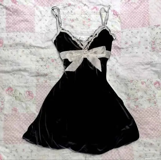 Cute Harajuku casual fashion solid color Y2K Women's dress Harajuku emo girls punk vintage kawaii chic aesthetic suspender dress