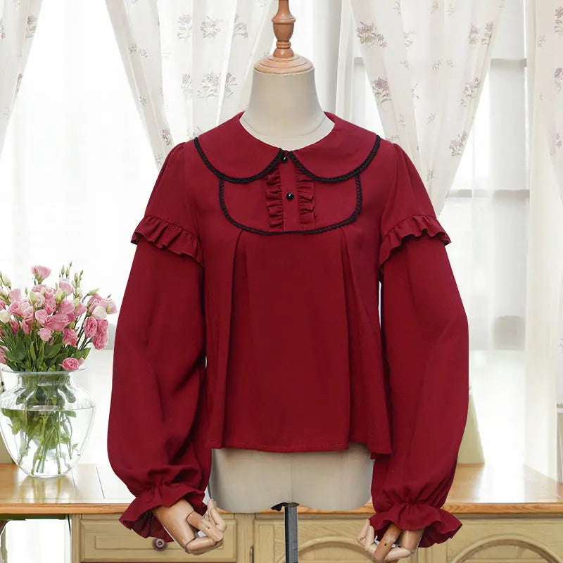 Dark Red Three-stage Suspender Lolita Dress.