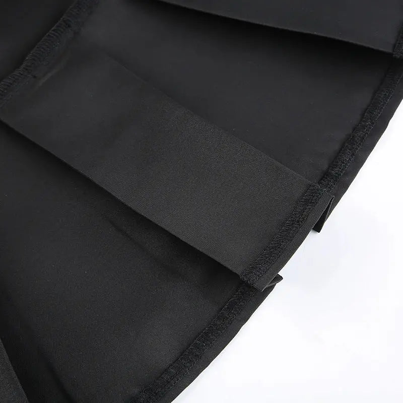 Dark Street Style Lace Stitching Bow Pleated Skirt.