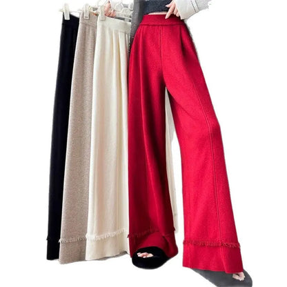 Draping Effect Soft Glutinous Mop Casual Trousers Alamode