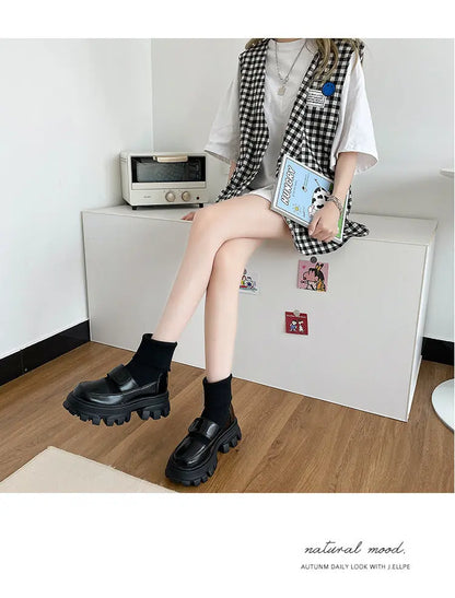 Elastic Thick Bottom All-match Increase Boots Women's Shoes Alamode