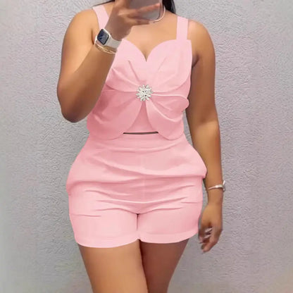 Fashion Casual Vest Shorts Set Women's Clothing Alamode