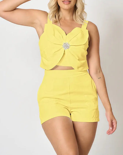 Fashion Casual Vest Shorts Set Women's Clothing Alamode