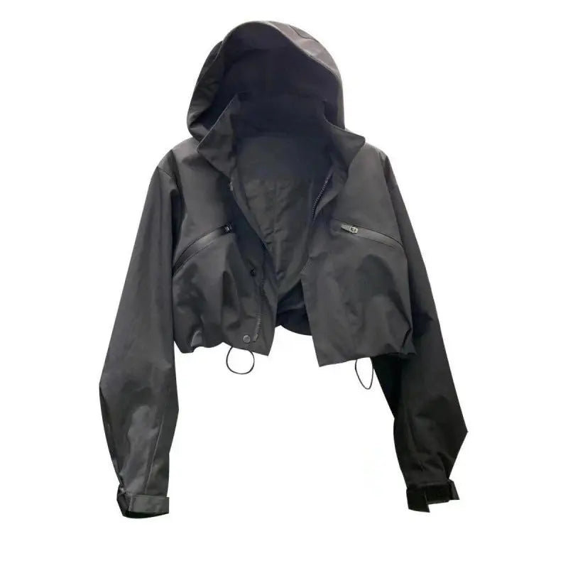 Fashion Hooded Stand Collar Overalls Jacket Women's Spring And Autumn New.