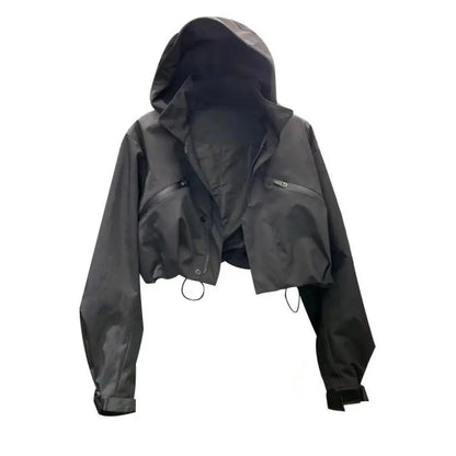 Fashion Hooded Stand Collar Overalls Jacket Women's Spring And Autumn New.