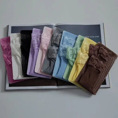 Girly Style Candy Lace Stockings Mouth Polka Dot Fishnet Hollow Mid-calf Socks Alamode