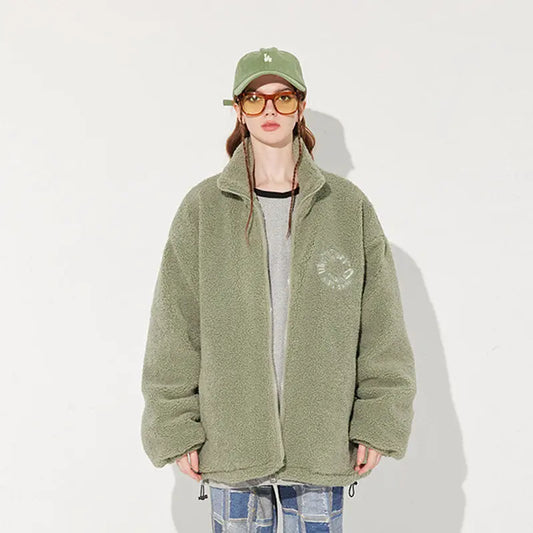 Ins Fashion Warm Keeping Loose Lapel Harajuku Hongkong Style Personal Leisure Cotton-padded Coat Alamode