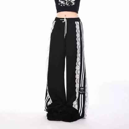 Japanese Harajuku Lace Sweatpants - The elite ways